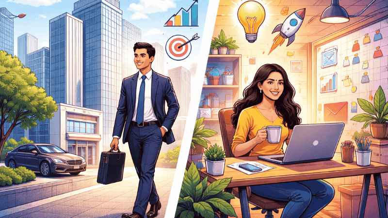 :Comparison of MBA career outcomes showing impact of choosing the right MBA college in India